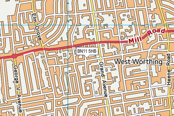 BN11 5HB map - OS VectorMap District (Ordnance Survey)