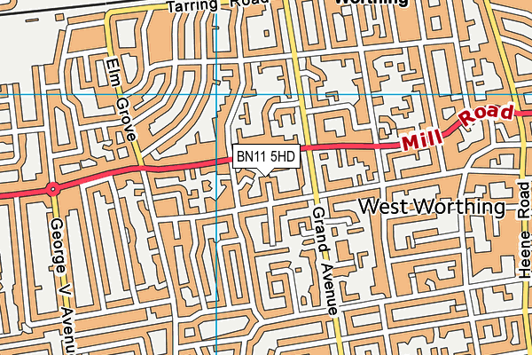 BN11 5HD map - OS VectorMap District (Ordnance Survey)