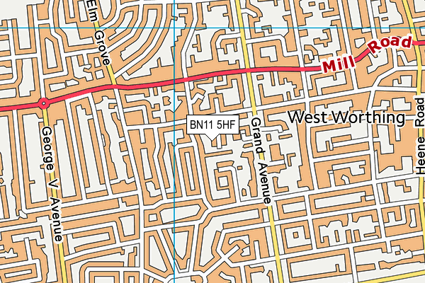 BN11 5HF map - OS VectorMap District (Ordnance Survey)
