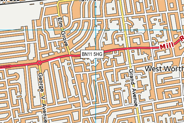 BN11 5HG map - OS VectorMap District (Ordnance Survey)