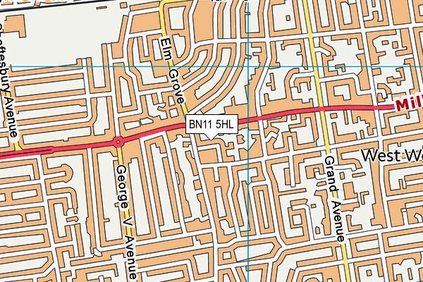 BN11 5HL map - OS VectorMap District (Ordnance Survey)