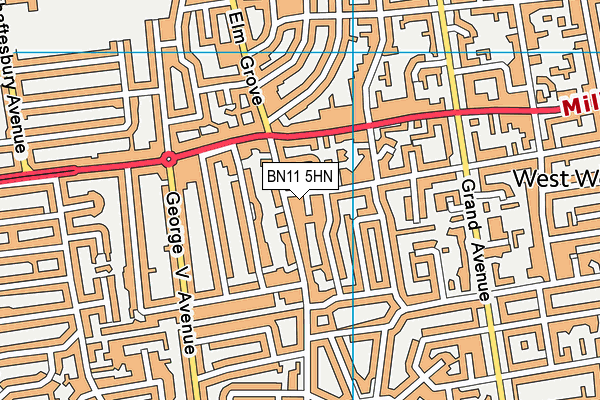 BN11 5HN map - OS VectorMap District (Ordnance Survey)