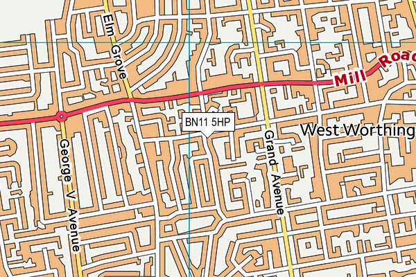 BN11 5HP map - OS VectorMap District (Ordnance Survey)