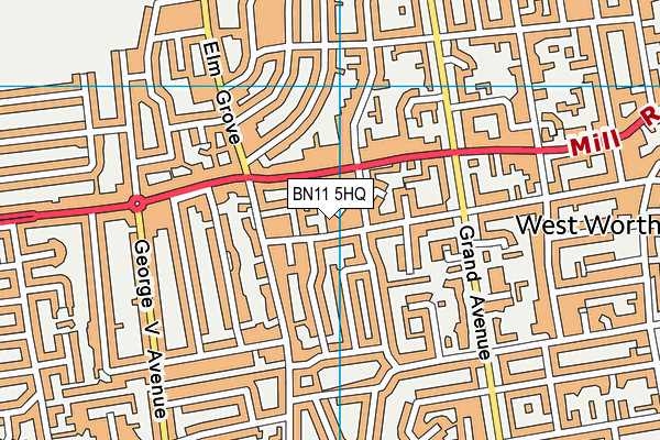 BN11 5HQ map - OS VectorMap District (Ordnance Survey)