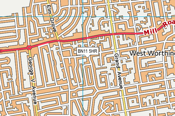 BN11 5HR map - OS VectorMap District (Ordnance Survey)