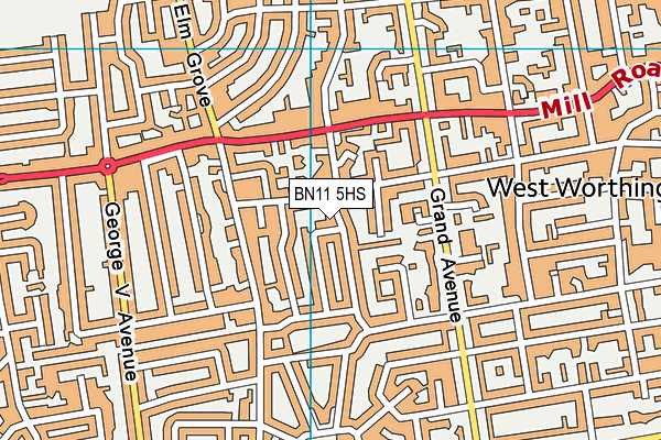 BN11 5HS map - OS VectorMap District (Ordnance Survey)