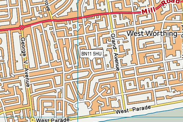 BN11 5HU map - OS VectorMap District (Ordnance Survey)