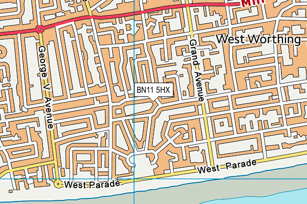 BN11 5HX map - OS VectorMap District (Ordnance Survey)