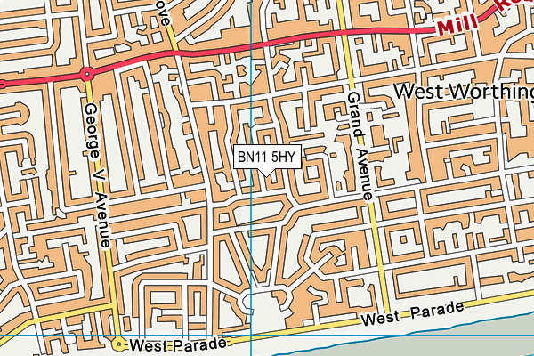 BN11 5HY map - OS VectorMap District (Ordnance Survey)