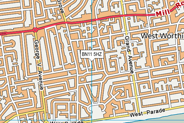 BN11 5HZ map - OS VectorMap District (Ordnance Survey)