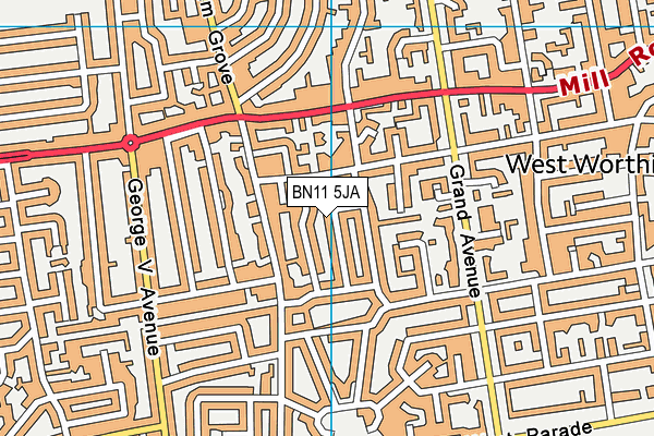 BN11 5JA map - OS VectorMap District (Ordnance Survey)