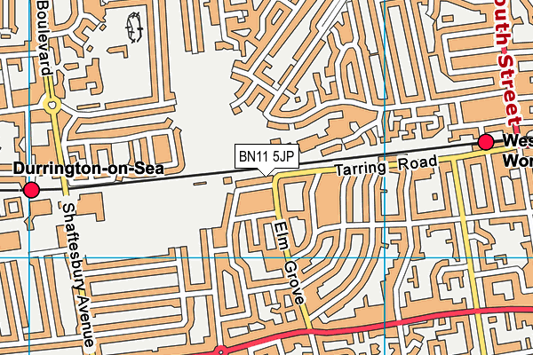 BN11 5JP map - OS VectorMap District (Ordnance Survey)