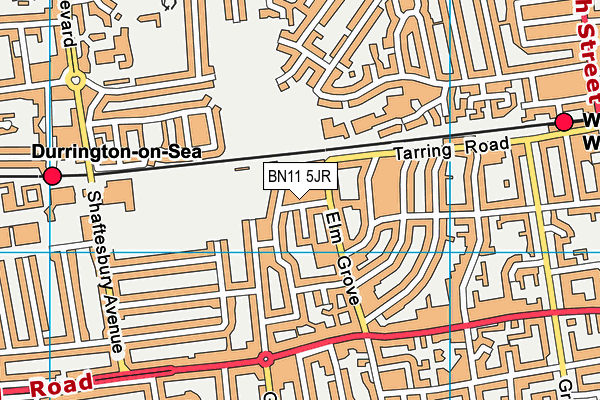 BN11 5JR map - OS VectorMap District (Ordnance Survey)