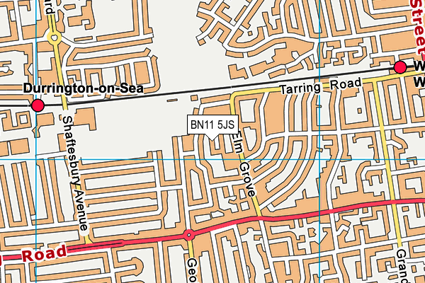 BN11 5JS map - OS VectorMap District (Ordnance Survey)