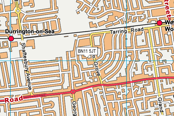 BN11 5JT map - OS VectorMap District (Ordnance Survey)