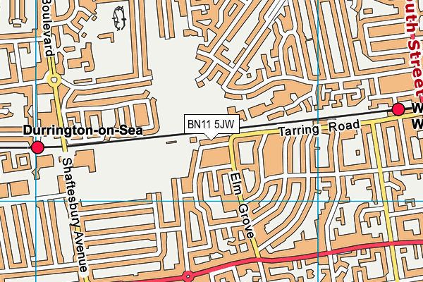 BN11 5JW map - OS VectorMap District (Ordnance Survey)