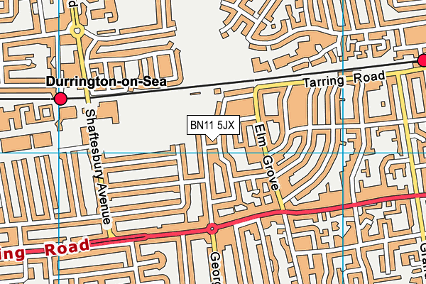 BN11 5JX map - OS VectorMap District (Ordnance Survey)