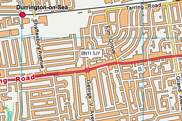 BN11 5JY map - OS VectorMap District (Ordnance Survey)