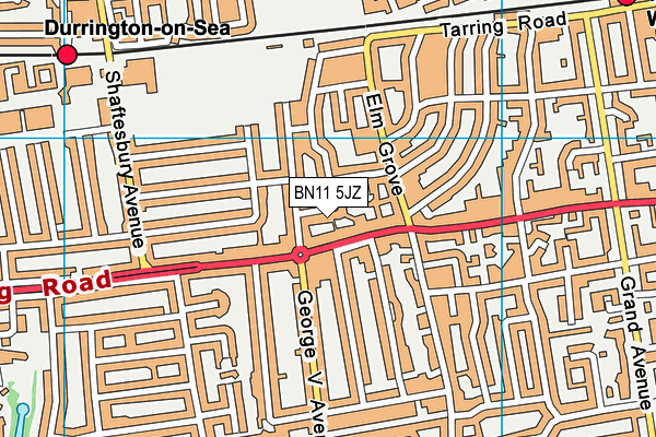 BN11 5JZ map - OS VectorMap District (Ordnance Survey)