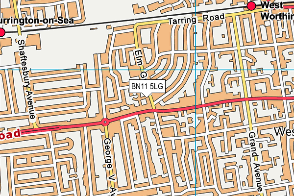 BN11 5LG map - OS VectorMap District (Ordnance Survey)