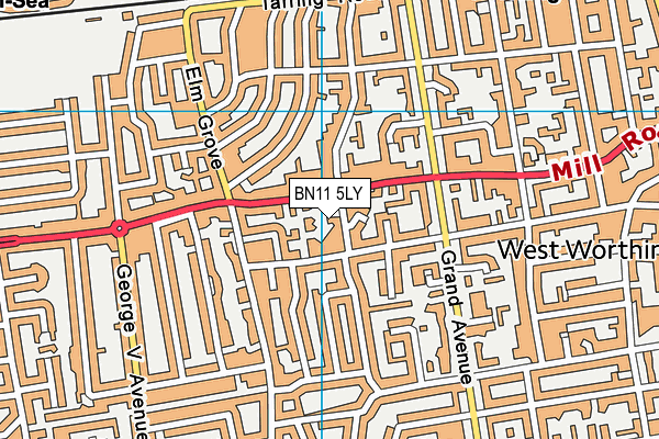 BN11 5LY map - OS VectorMap District (Ordnance Survey)