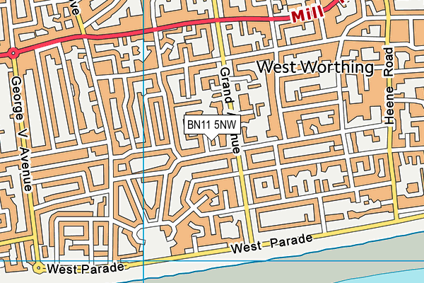 BN11 5NW map - OS VectorMap District (Ordnance Survey)