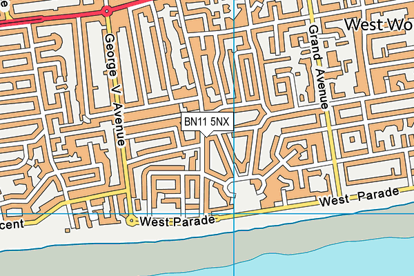 BN11 5NX map - OS VectorMap District (Ordnance Survey)