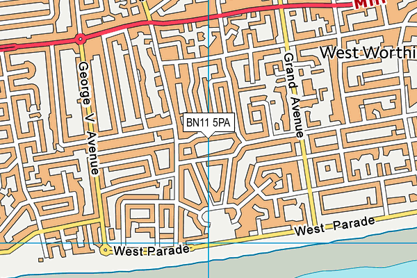 BN11 5PA map - OS VectorMap District (Ordnance Survey)