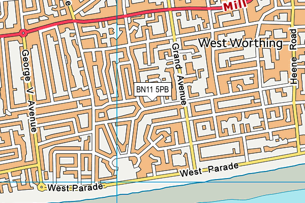 BN11 5PB map - OS VectorMap District (Ordnance Survey)