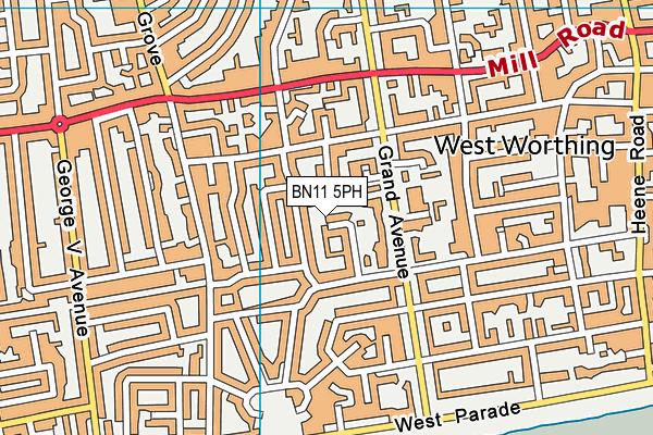 BN11 5PH map - OS VectorMap District (Ordnance Survey)