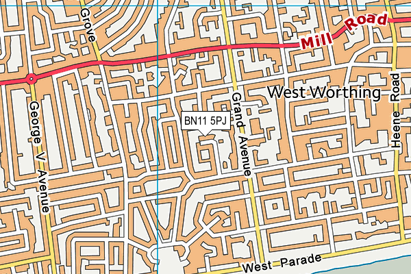 BN11 5PJ map - OS VectorMap District (Ordnance Survey)