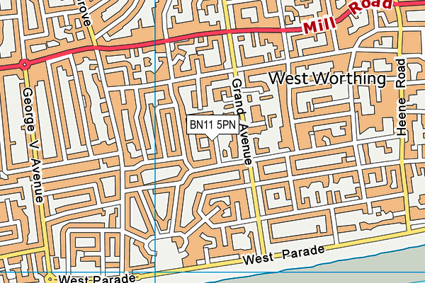 BN11 5PN map - OS VectorMap District (Ordnance Survey)