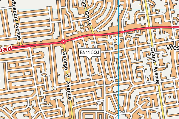 BN11 5QJ map - OS VectorMap District (Ordnance Survey)