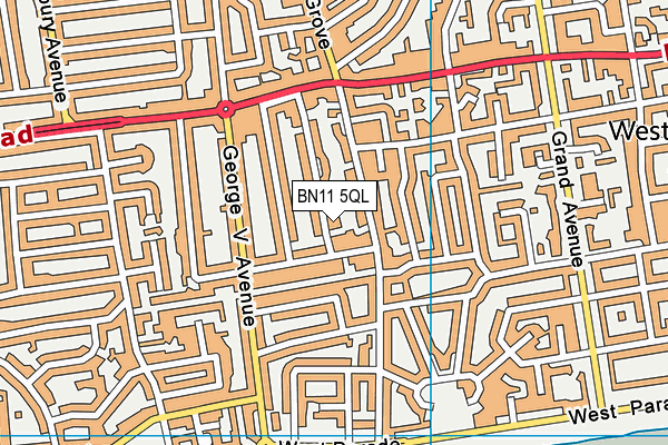 BN11 5QL map - OS VectorMap District (Ordnance Survey)