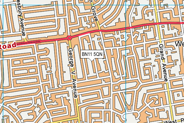 BN11 5QN map - OS VectorMap District (Ordnance Survey)