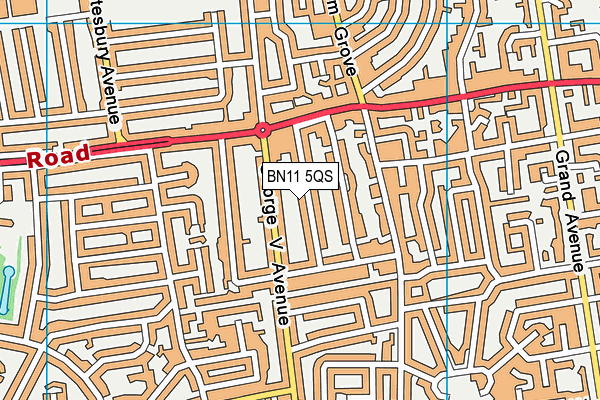 BN11 5QS map - OS VectorMap District (Ordnance Survey)
