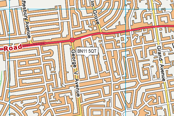 BN11 5QT map - OS VectorMap District (Ordnance Survey)