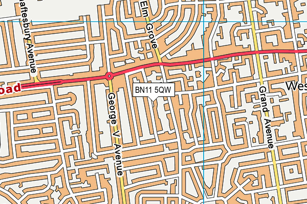 BN11 5QW map - OS VectorMap District (Ordnance Survey)