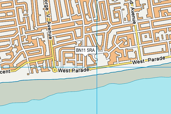 BN11 5RA map - OS VectorMap District (Ordnance Survey)