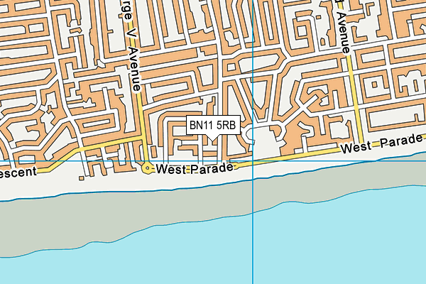 BN11 5RB map - OS VectorMap District (Ordnance Survey)