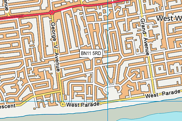 BN11 5RD map - OS VectorMap District (Ordnance Survey)