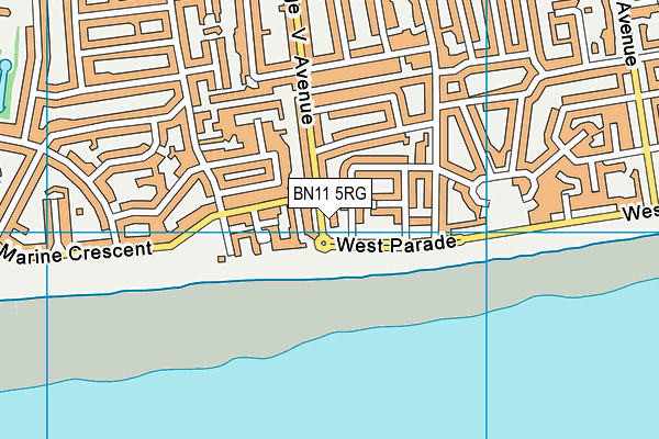 BN11 5RG map - OS VectorMap District (Ordnance Survey)