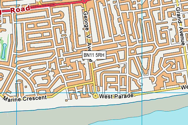BN11 5RH map - OS VectorMap District (Ordnance Survey)