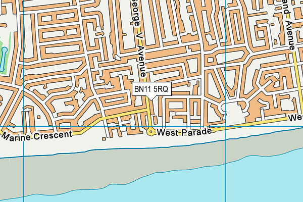 BN11 5RQ map - OS VectorMap District (Ordnance Survey)