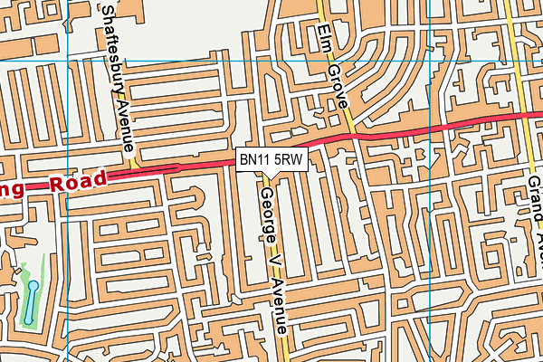 BN11 5RW map - OS VectorMap District (Ordnance Survey)