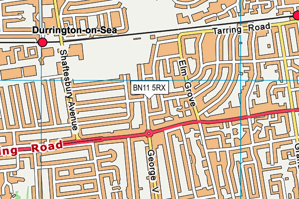 BN11 5RX map - OS VectorMap District (Ordnance Survey)