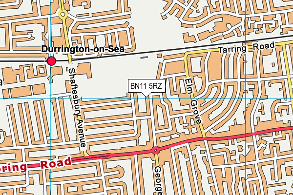 BN11 5RZ map - OS VectorMap District (Ordnance Survey)