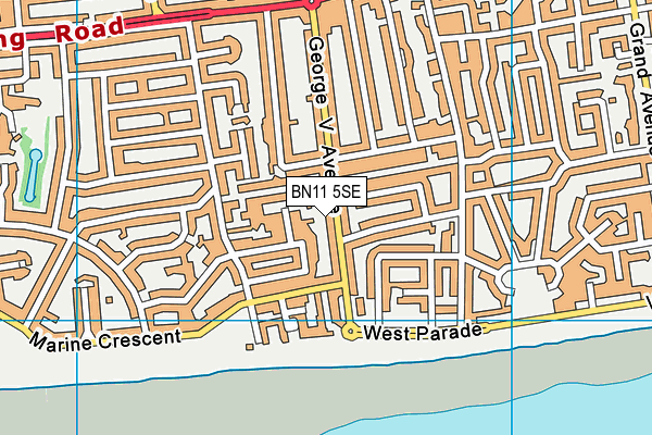 BN11 5SE map - OS VectorMap District (Ordnance Survey)