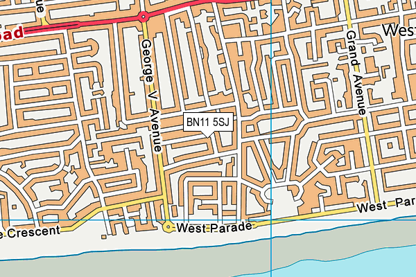 BN11 5SJ map - OS VectorMap District (Ordnance Survey)