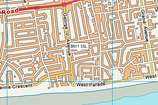BN11 5SL map - OS VectorMap District (Ordnance Survey)